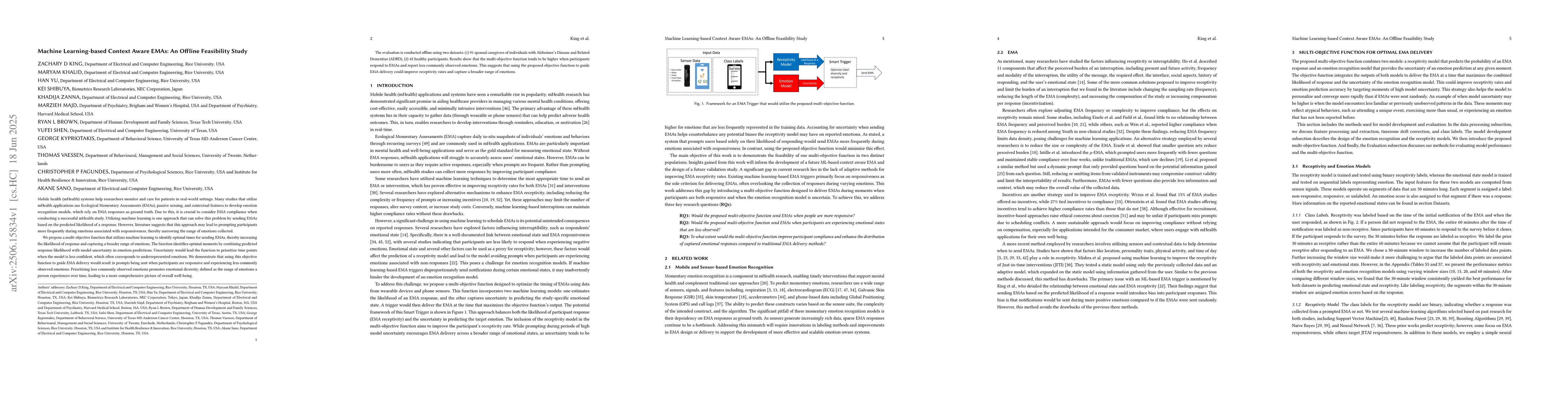 Thumbnail for Machine Learning-based Context-Aware EMAs: An Offline Feasibility Study