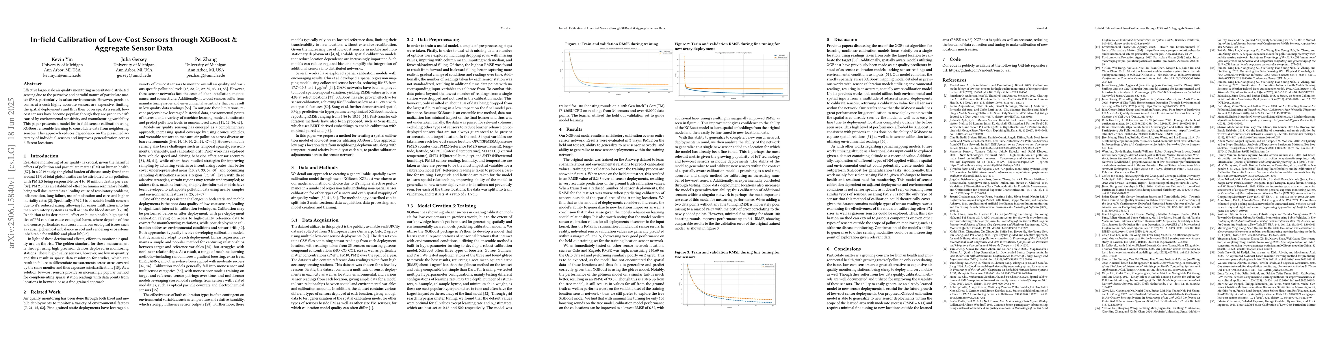 Thumbnail for In-field Calibration of Low-Cost Sensors through XGBoost $\&$ Aggregate
  Sensor Data