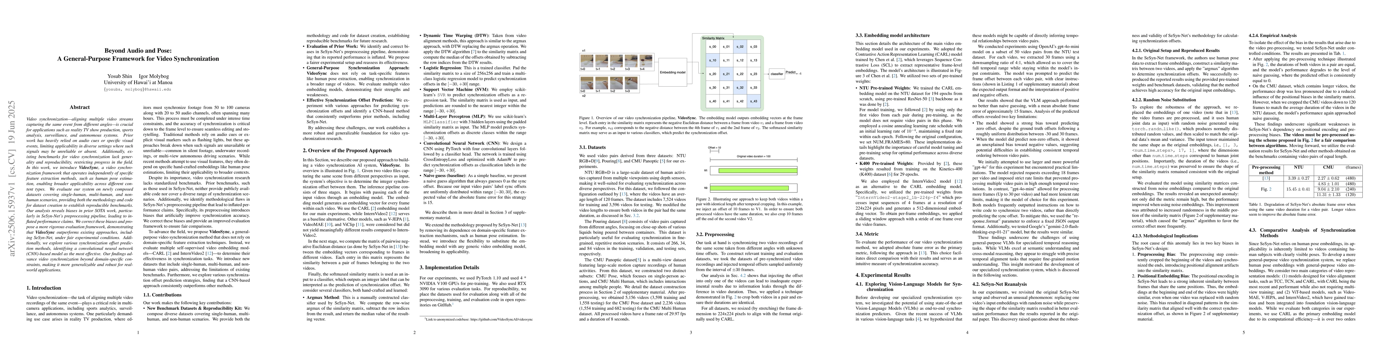 Thumbnail for Beyond Audio and Pose: A General-Purpose Framework for Video
  Synchronization