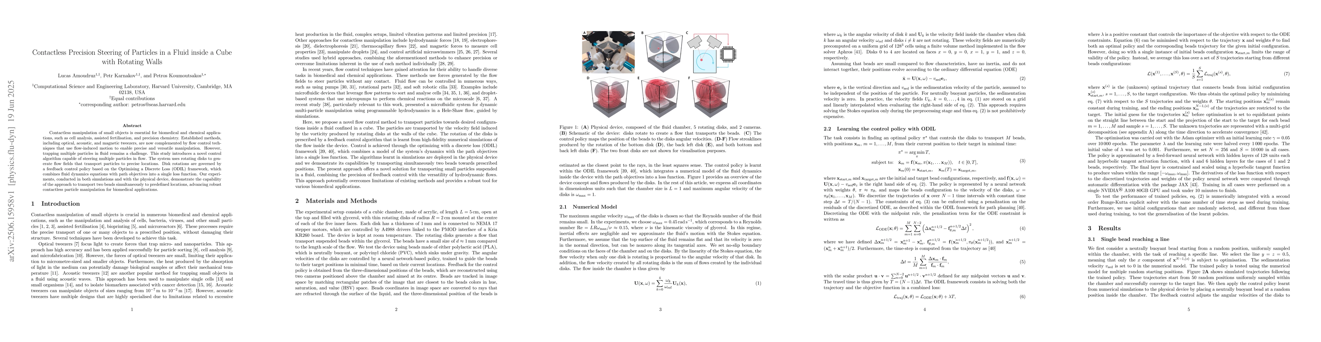 Thumbnail for Contactless Precision Steering of Particles in a Fluid inside a Cube
  with Rotating Walls