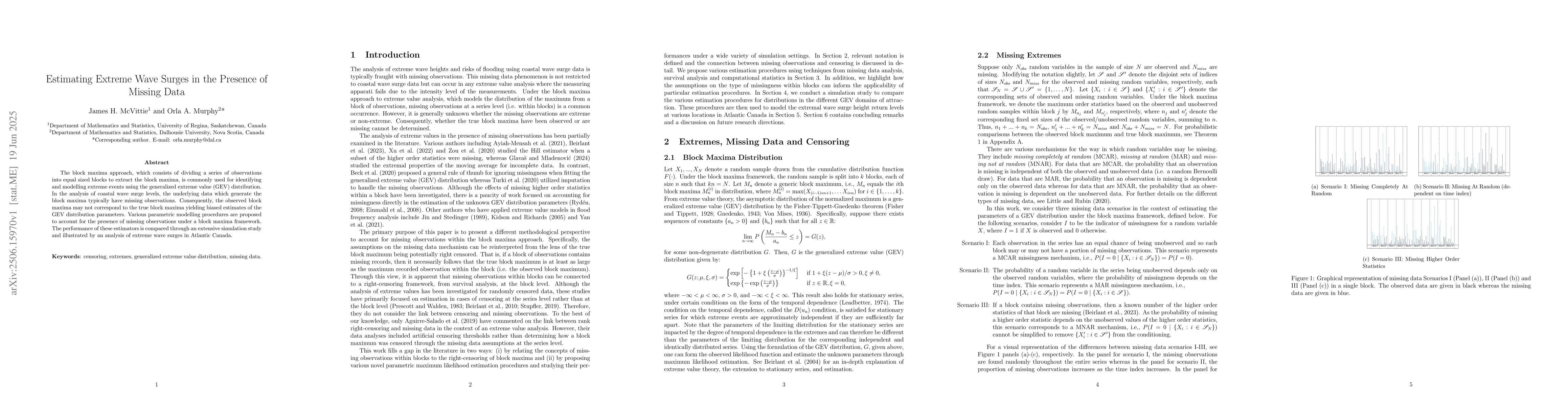 Thumbnail for Estimating Extreme Wave Surges in the Presence of Missing Data