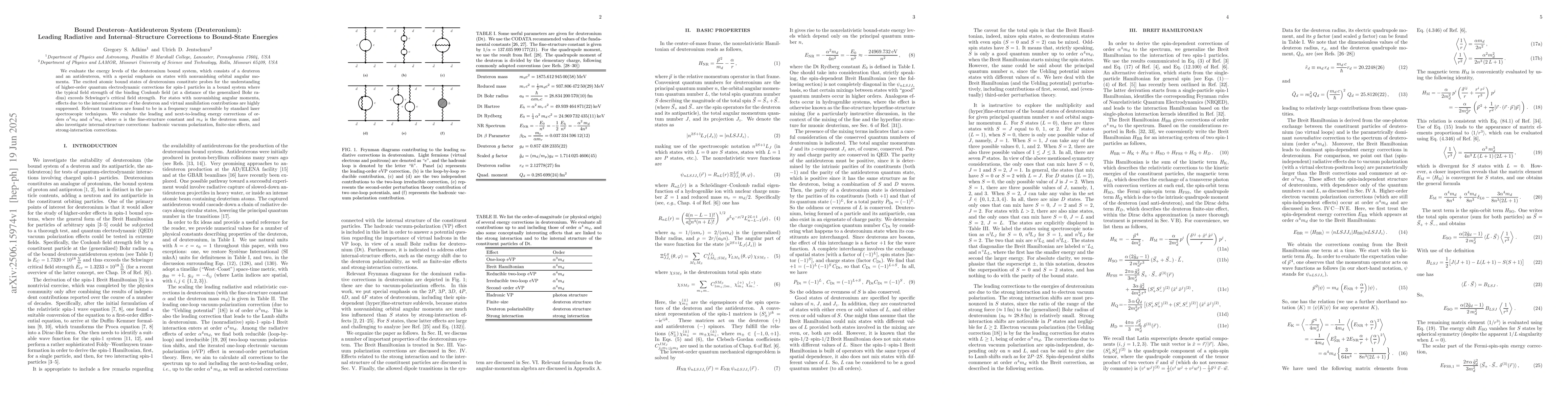 Thumbnail for Bound Deuteron-Antideuteron System (Deuteronium): Leading Radiative and
  Internal-Structure Corrections to Bound-State Energies
