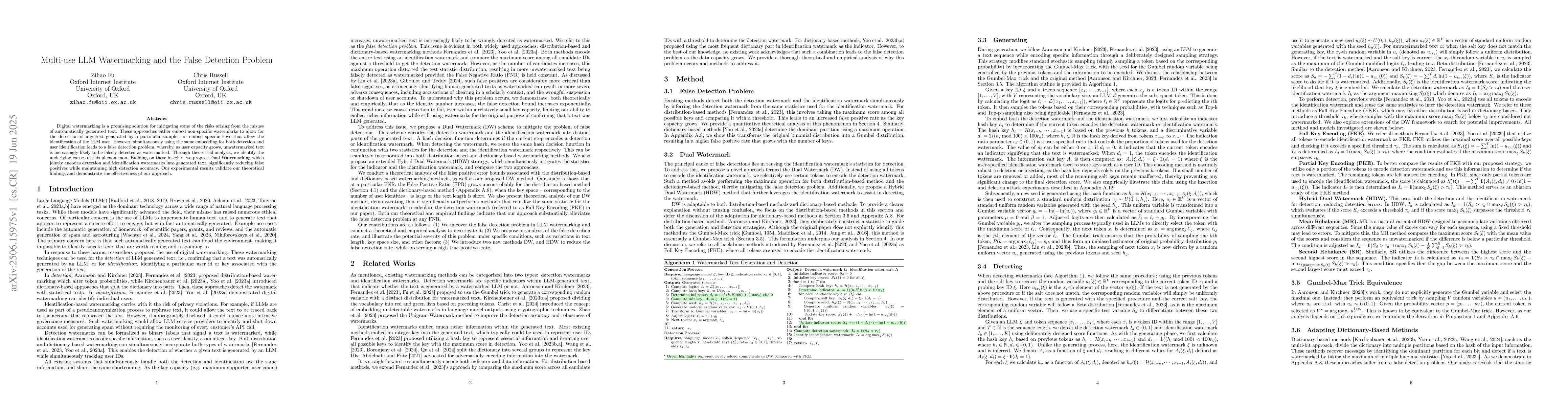 Thumbnail for Multi-use LLM Watermarking and the False Detection Problem