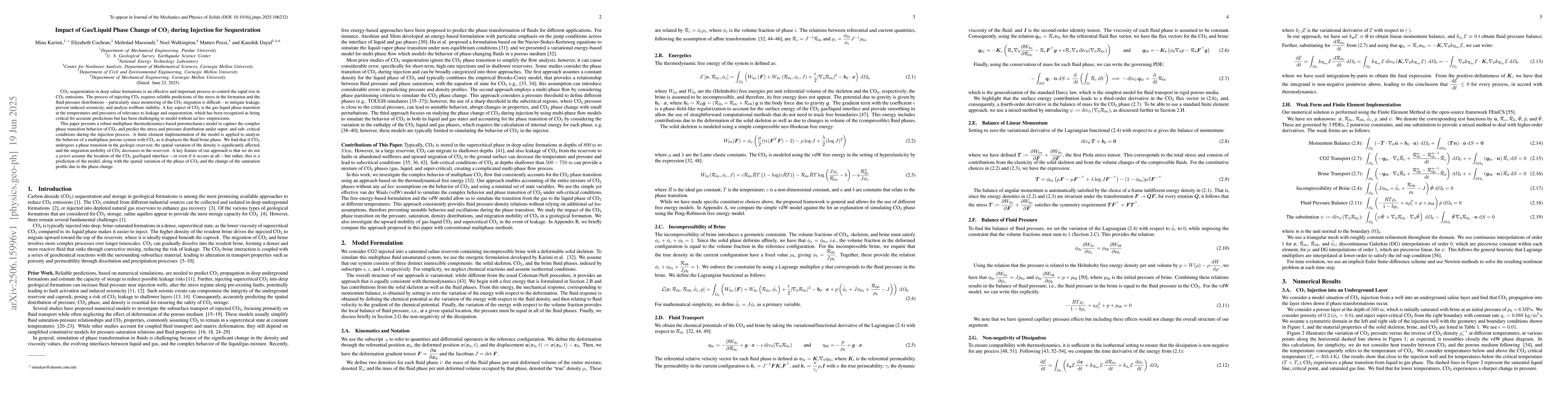 Thumbnail for Impact of gas/liquid phase change of CO$_2$ during injection for
  sequestration