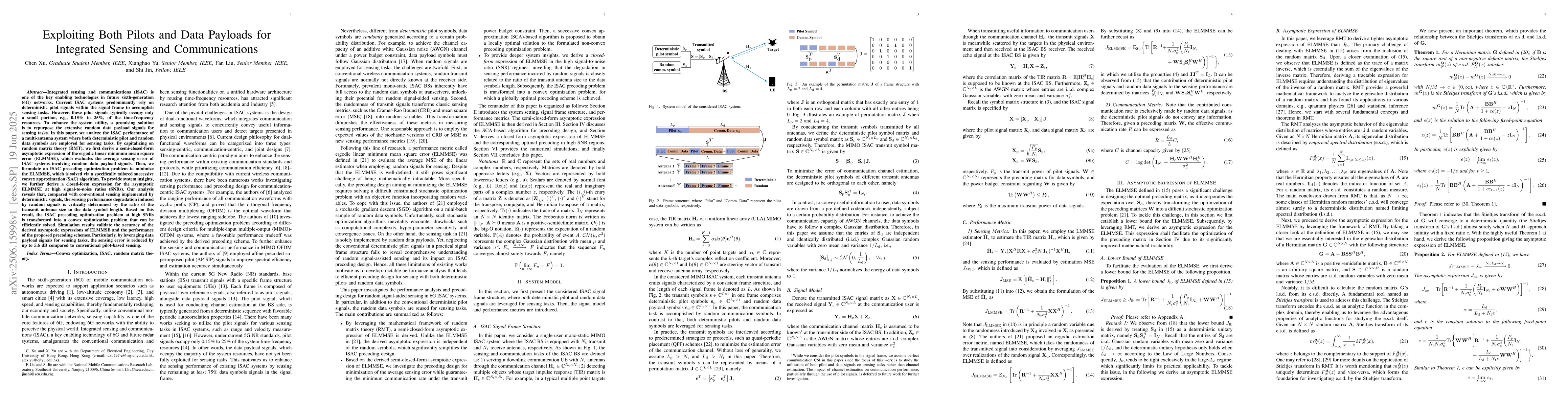 Thumbnail for Exploiting Both Pilots and Data Payloads for Integrated Sensing and
  Communications