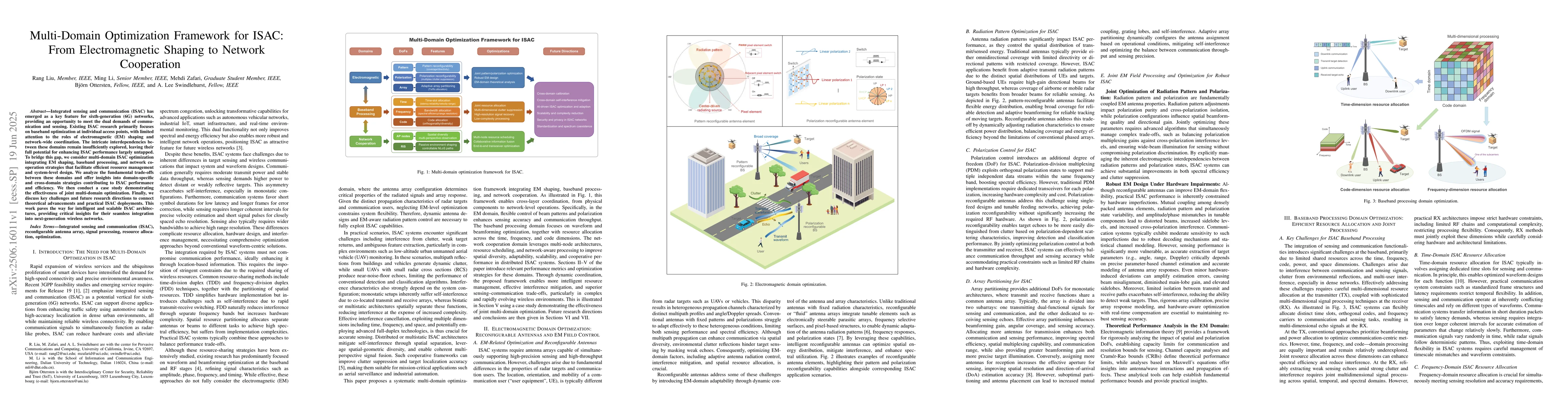 Thumbnail for Multi-Domain Optimization Framework for ISAC: From Electromagnetic
  Shaping to Network Cooperation