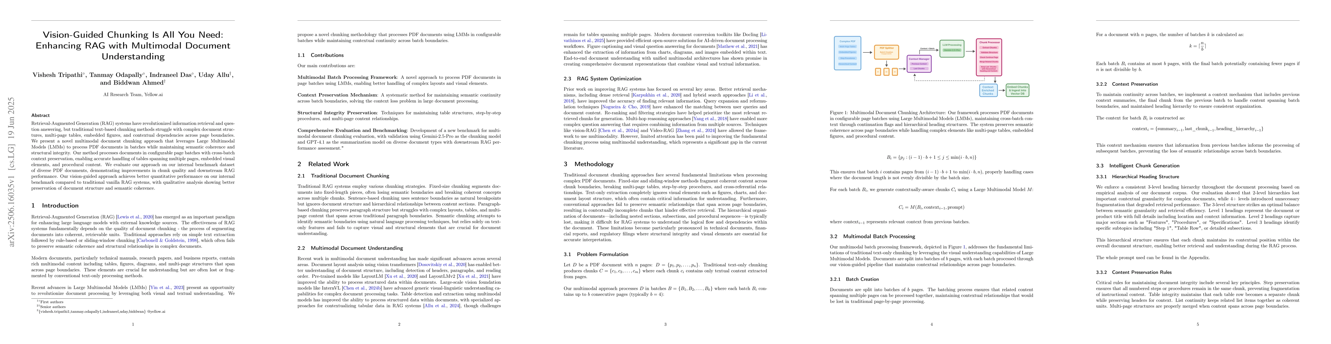 Thumbnail for Vision-Guided Chunking Is All You Need: Enhancing RAG with Multimodal
  Document Understanding