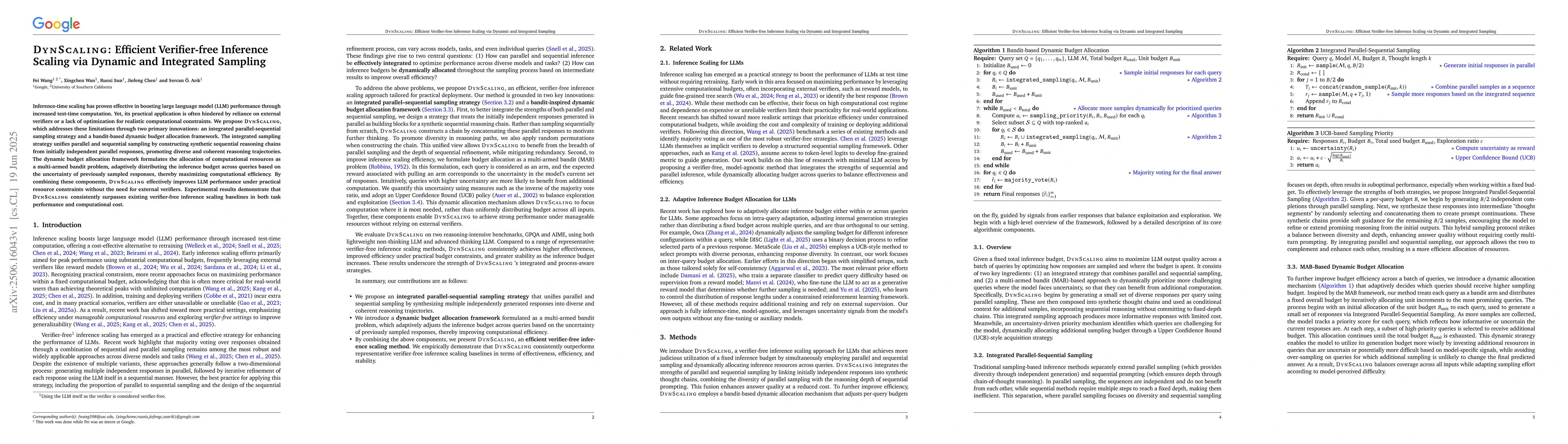 Thumbnail for DynScaling: Efficient Verifier-free Inference Scaling via Dynamic and
  Integrated Sampling