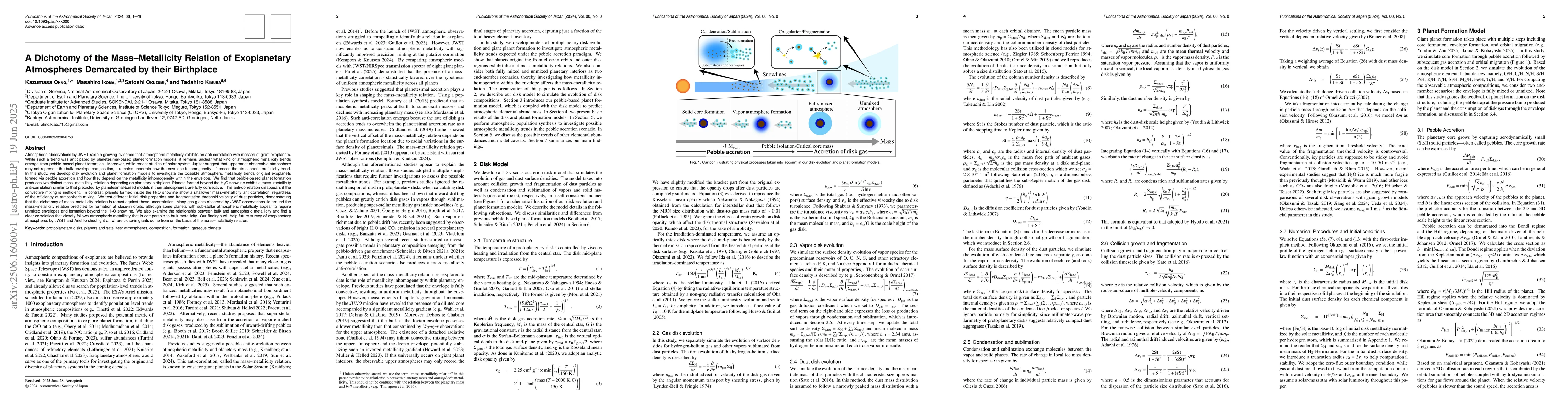Thumbnail for A Dichotomy of the Mass-Metallicity Relation of Exoplanetary Atmospheres
  Demarcated by their Birthplace