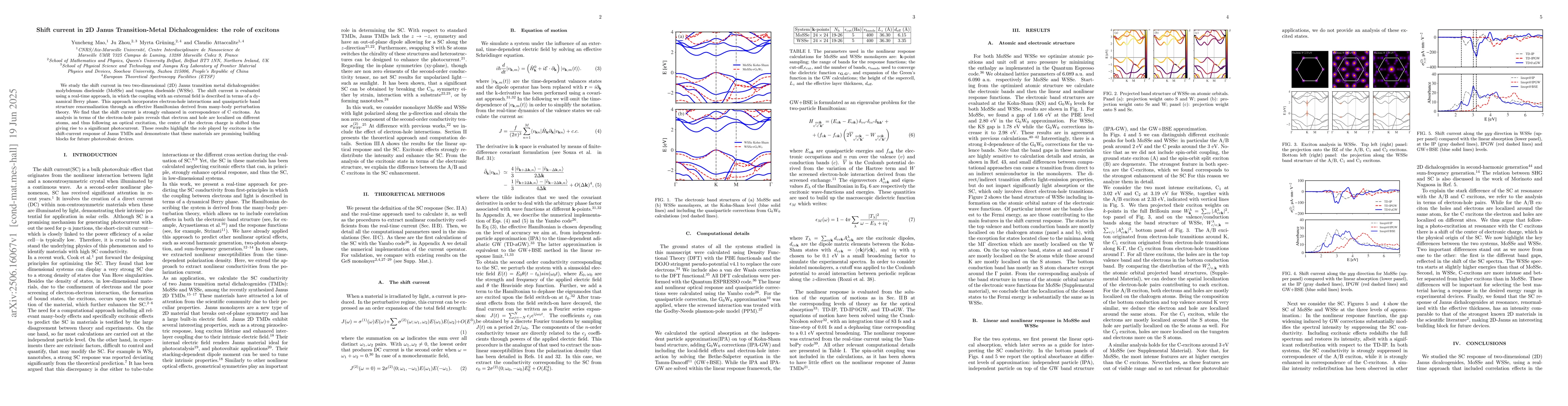 Thumbnail for Shift current in 2D Janus Transition-Metal Dichalcogenides: the role of
  excitons