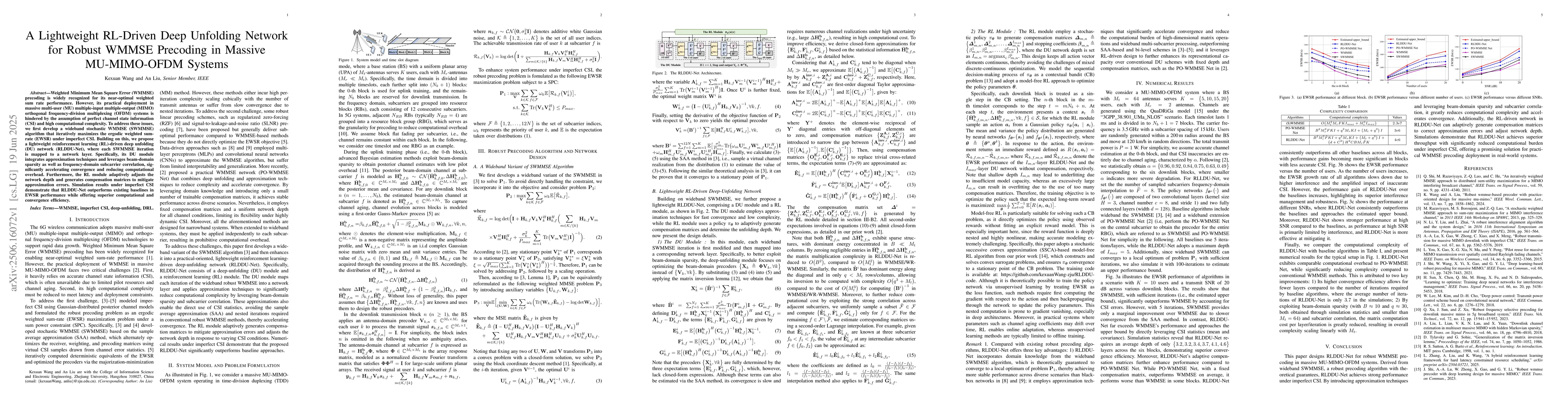 Thumbnail for A Lightweight RL-Driven Deep Unfolding Network for Robust WMMSE
  Precoding in Massive MU-MIMO-OFDM Systems