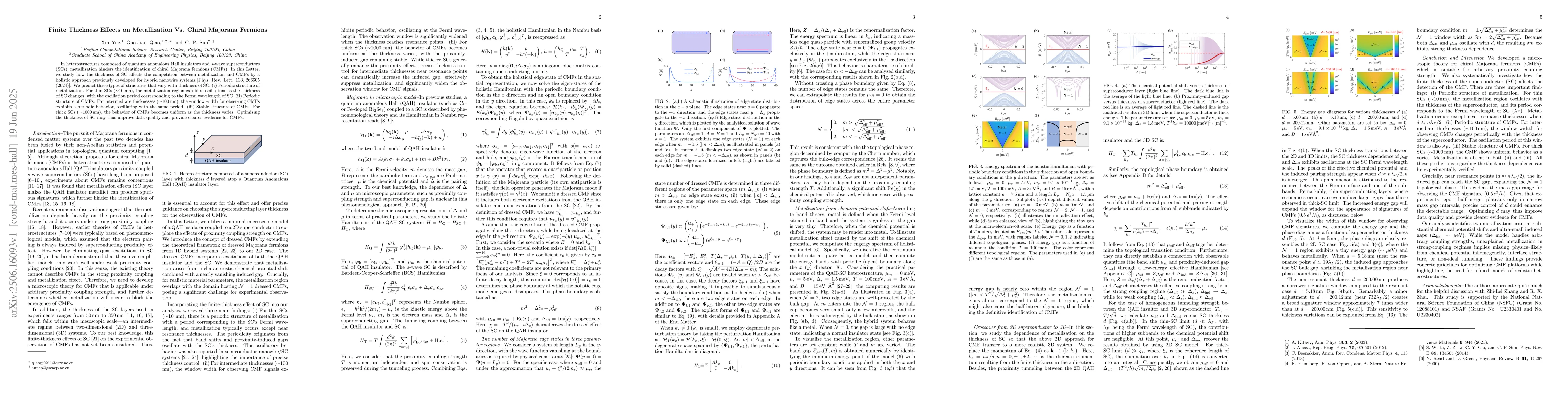 Thumbnail for Finite Thickness Effects on Metallization Vs. Chiral Majorana Fermions