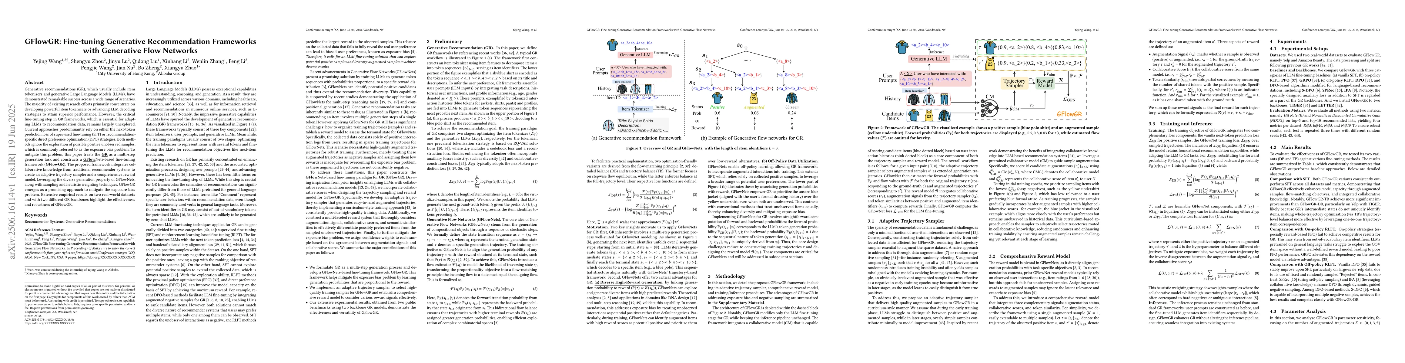Thumbnail for GFlowGR: Fine-tuning Generative Recommendation Frameworks with
  Generative Flow Networks