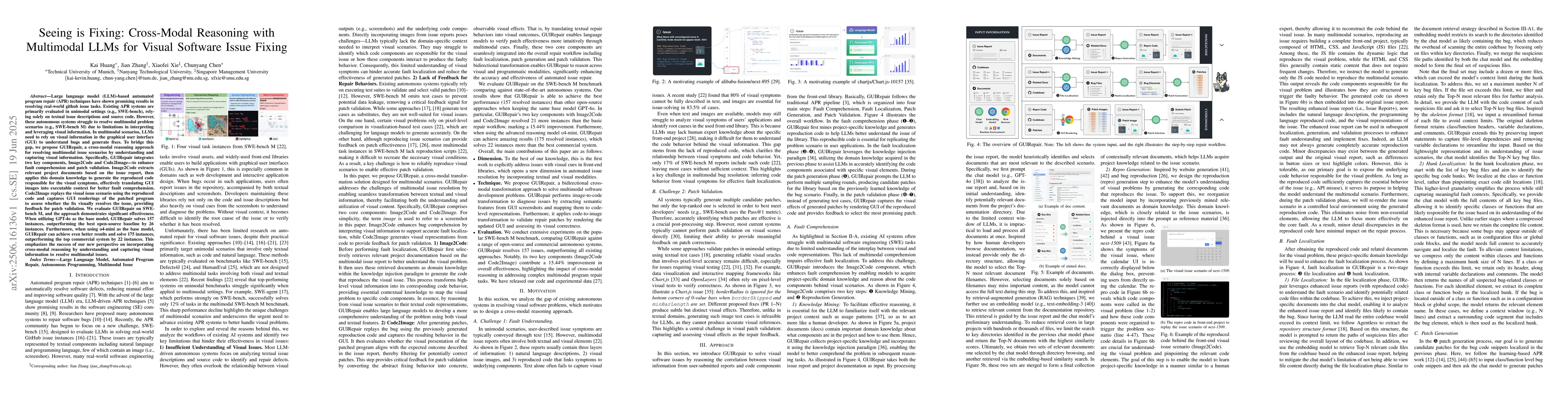 Thumbnail for Seeing is Fixing: Cross-Modal Reasoning with Multimodal LLMs for Visual
  Software Issue Fixing