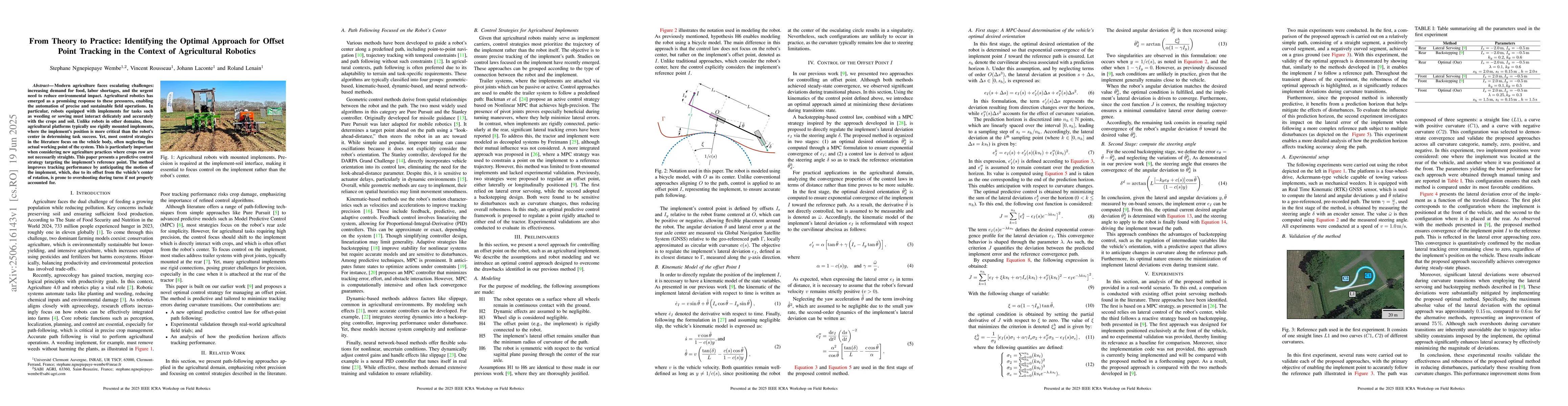 Thumbnail for From Theory to Practice: Identifying the Optimal Approach for Offset
  Point Tracking in the Context of Agricultural Robotics