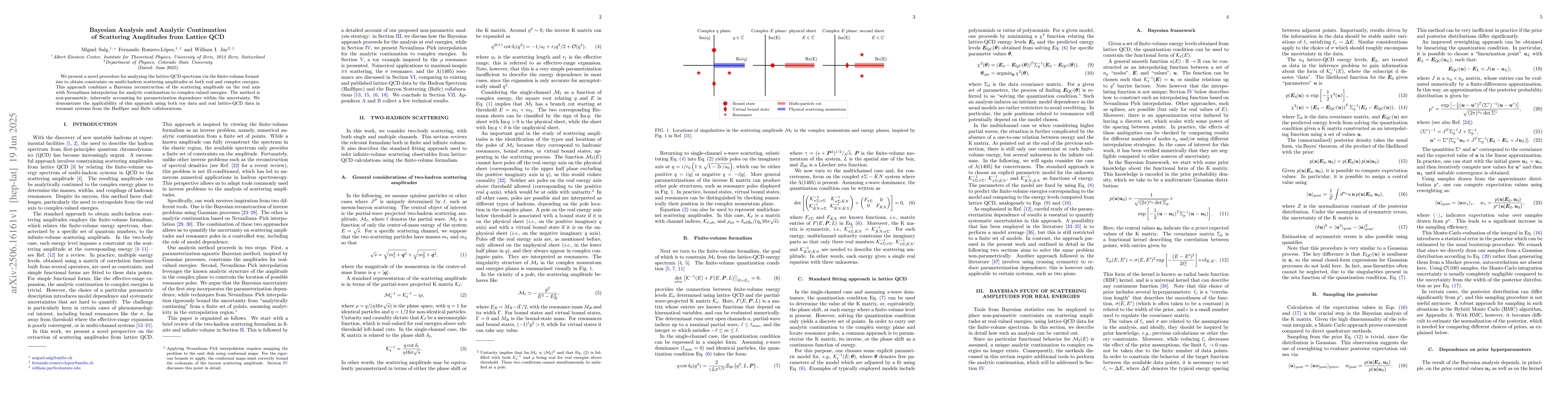 Thumbnail for Bayesian Analysis and Analytic Continuation of Scattering Amplitudes
  from Lattice QCD