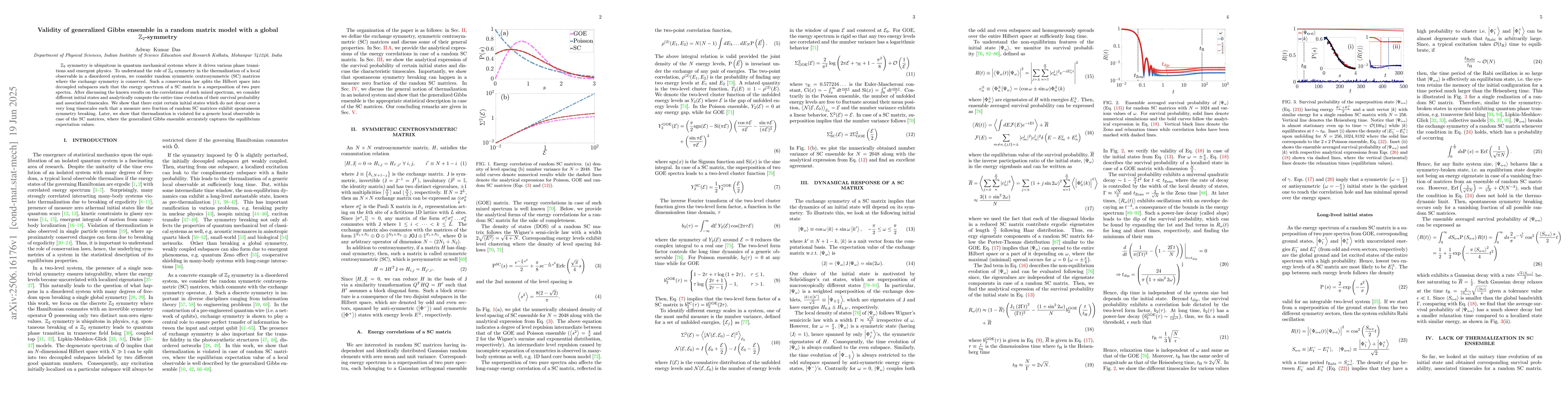 Thumbnail for Validity of generalized Gibbs ensemble in a random matrix model with a
  global $\mathbb{Z}_2$-symmetry