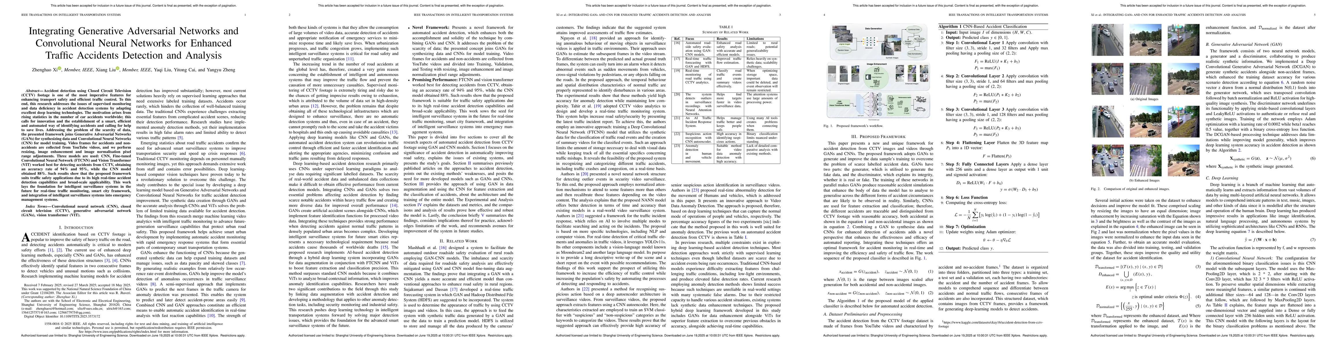 Thumbnail for Integrating Generative Adversarial Networks and Convolutional Neural
  Networks for Enhanced Traffic Accidents Detection and Analysis