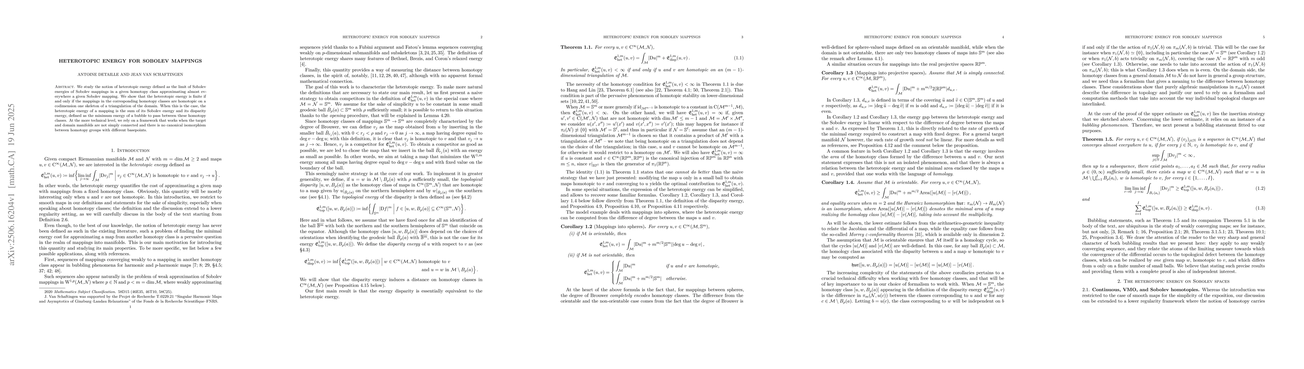 Thumbnail for Heterotopic energy for Sobolev mappings