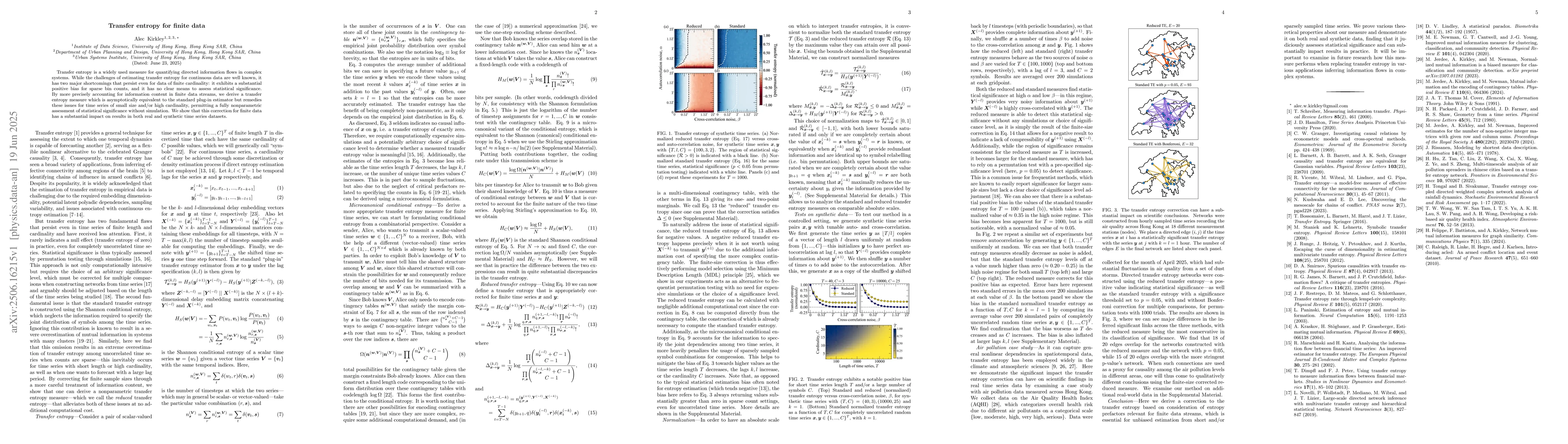 Thumbnail for Transfer entropy for finite data