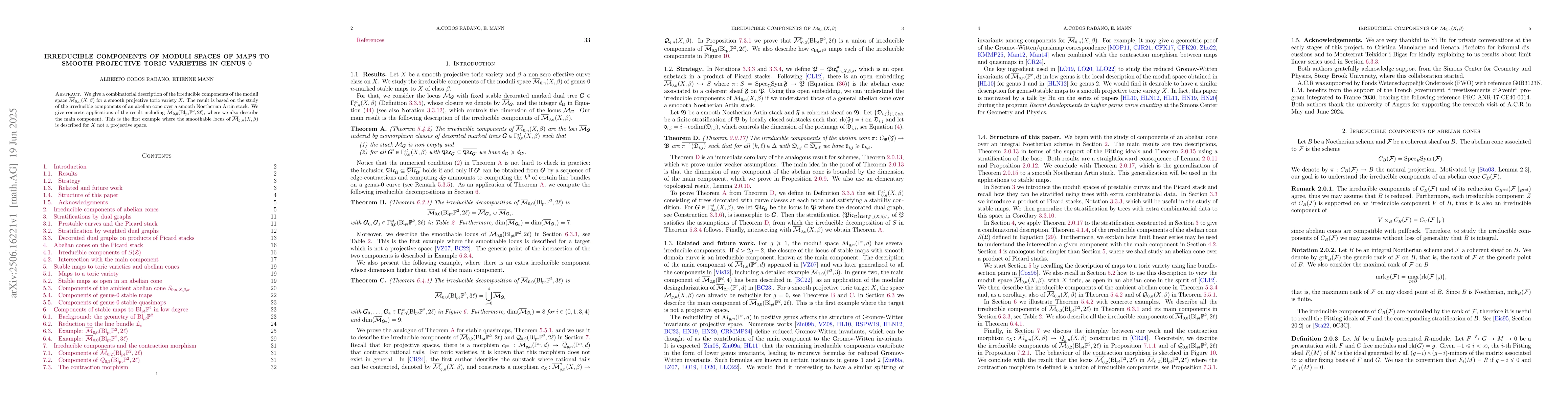 Thumbnail for Irreducible components of moduli spaces of maps to smooth projective
  toric varieties in genus 0