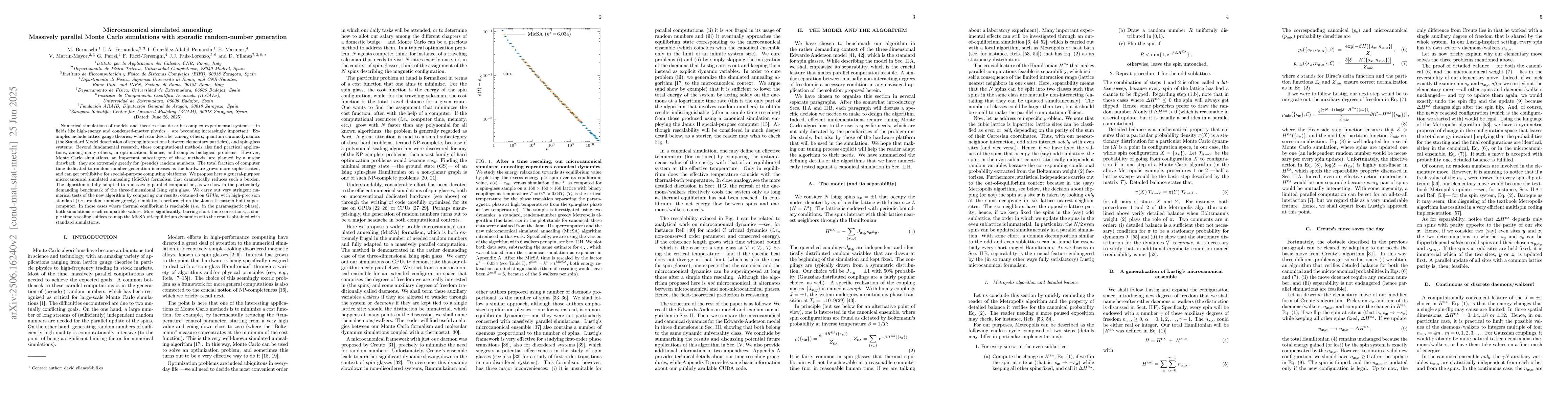 Thumbnail for Microcanonical simulated annealing: Massively parallel Monte Carlo
  simulations with sporadic random-number generation