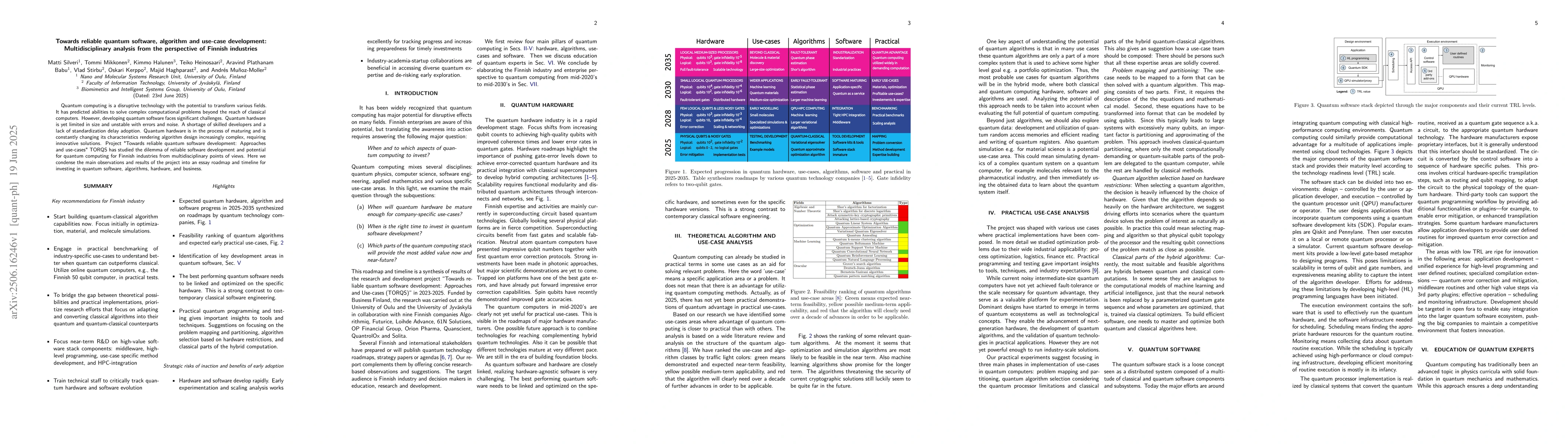 Thumbnail for Towards reliable quantum software, algorithm and use-case development:
  Multidisciplinary analysis from the perspective of Finnish industries