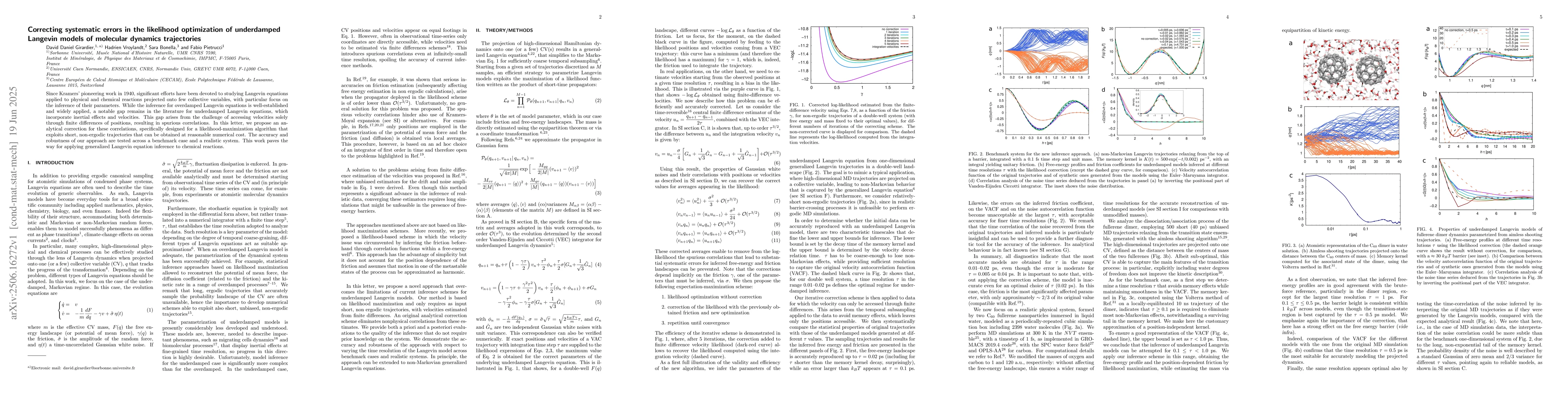 Thumbnail for Correcting systematic errors in the likelihood optimization of
  underdamped Langevin models of molecular dynamics trajectories