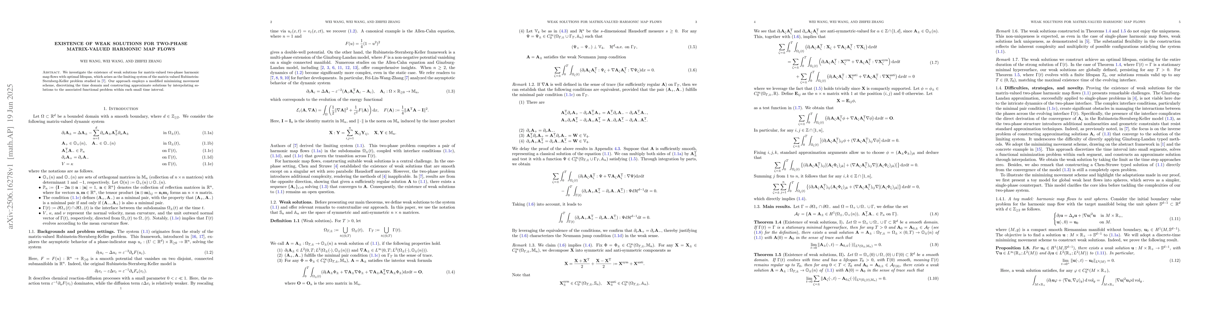 Thumbnail for Existence of weak solutions for two-phase matrix-valued harmonic map
  flows