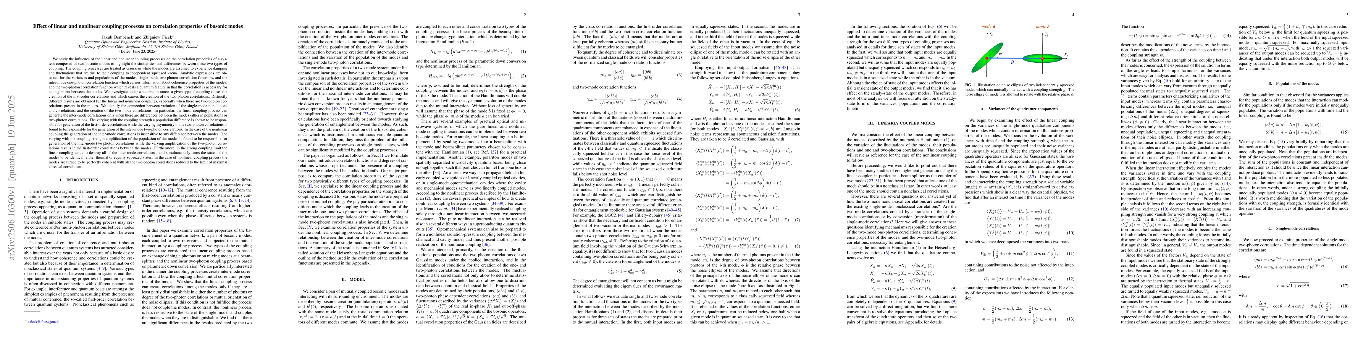 Thumbnail for Effect of linear and nonlinear coupling processes on correlation
  properties of bosonic modes
