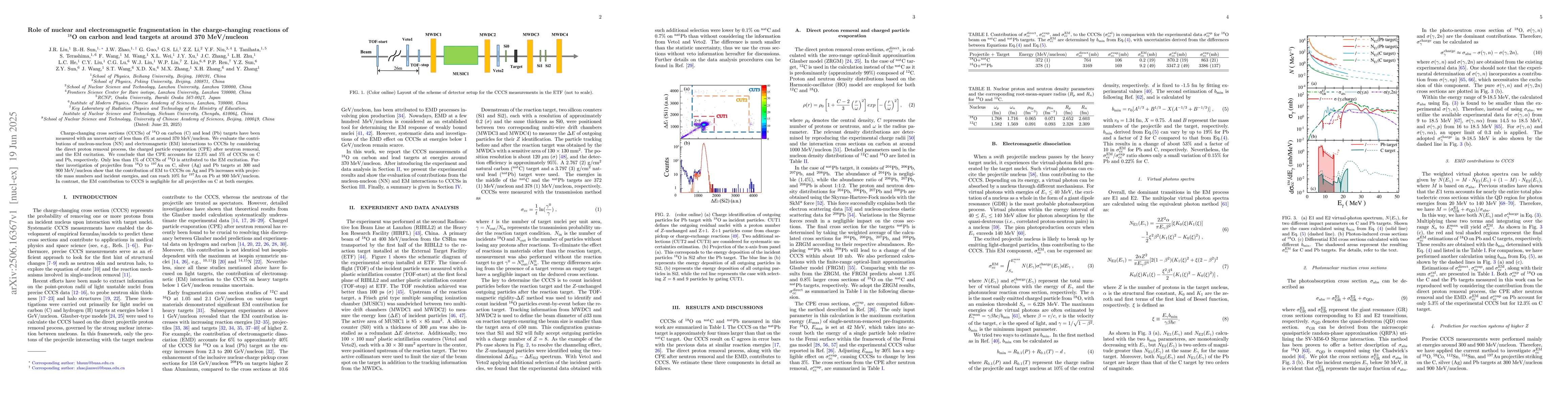 Thumbnail for Role of nuclear and electromagnetic fragmentation in the charge-changing
  reactions of 18O on carbon and lead targets at around 370 MeV/nucleon