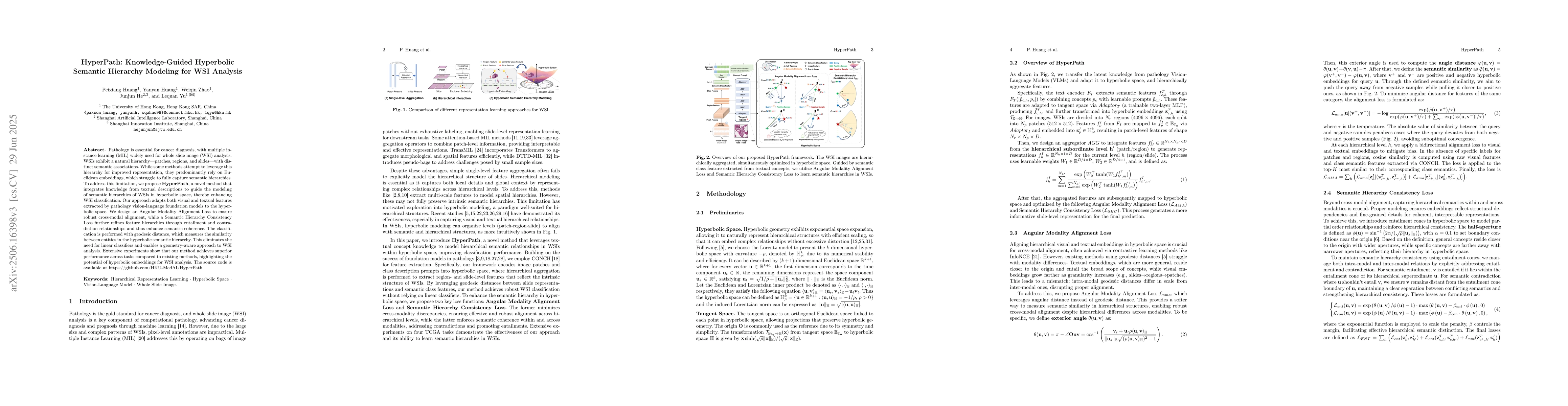 Thumbnail for HyperPath: Knowledge-Guided Hyperbolic Semantic Hierarchy Modeling for
  WSI Analysis