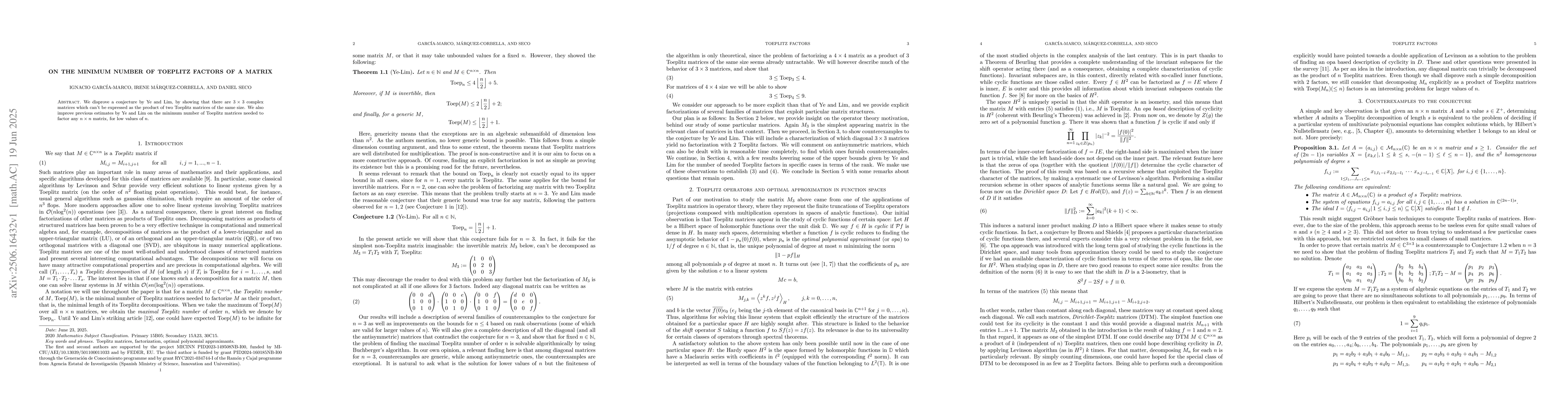 Thumbnail for On the minimum number of Toeplitz factors of a matrix