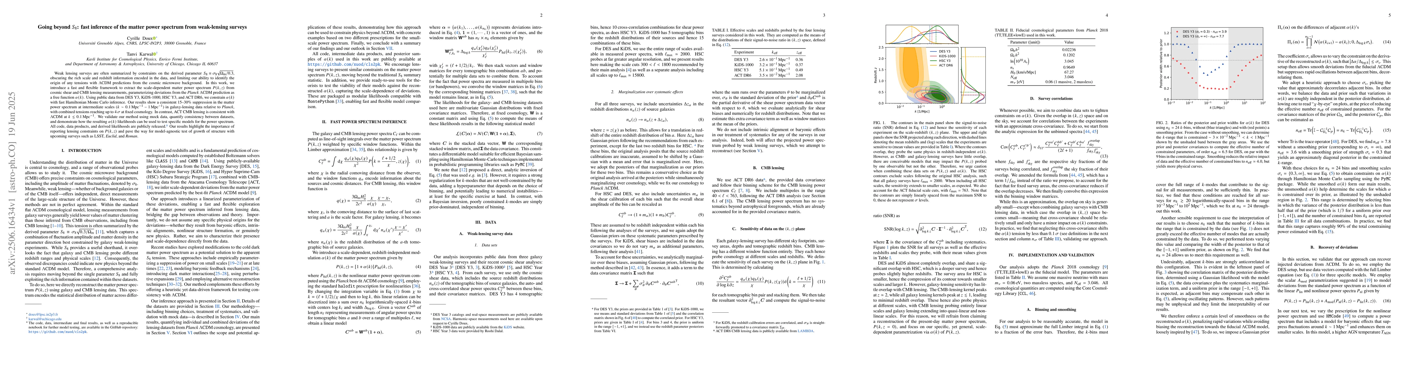 Thumbnail for Going beyond $S_8$: fast inference of the matter power spectrum from
  weak-lensing surveys