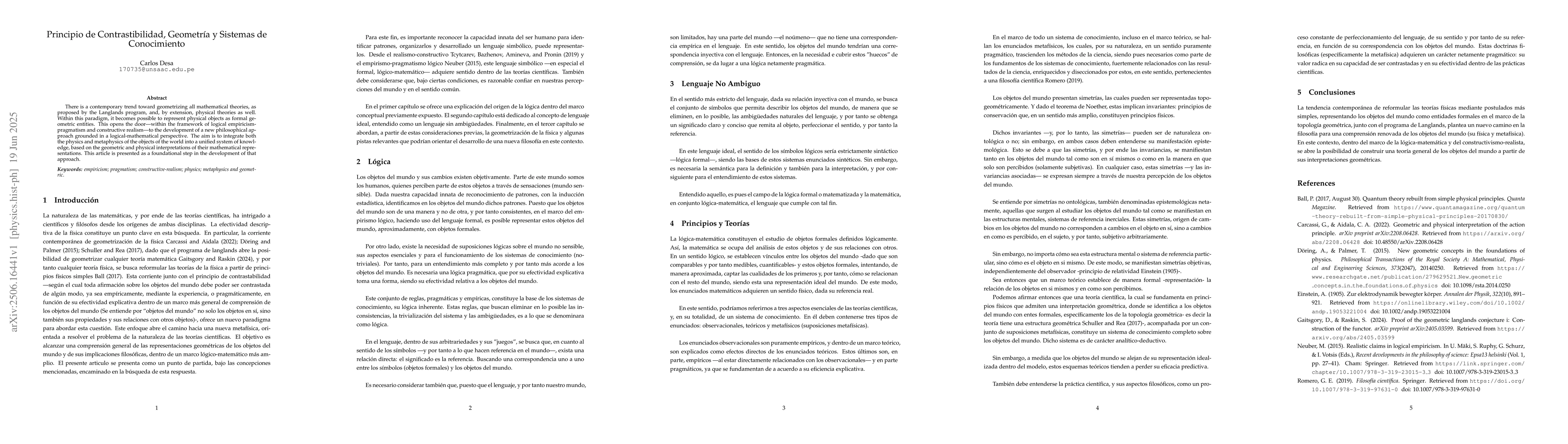Thumbnail for Principio de Contrastibilidad, Geometría y Sistemas de Conocimiento
