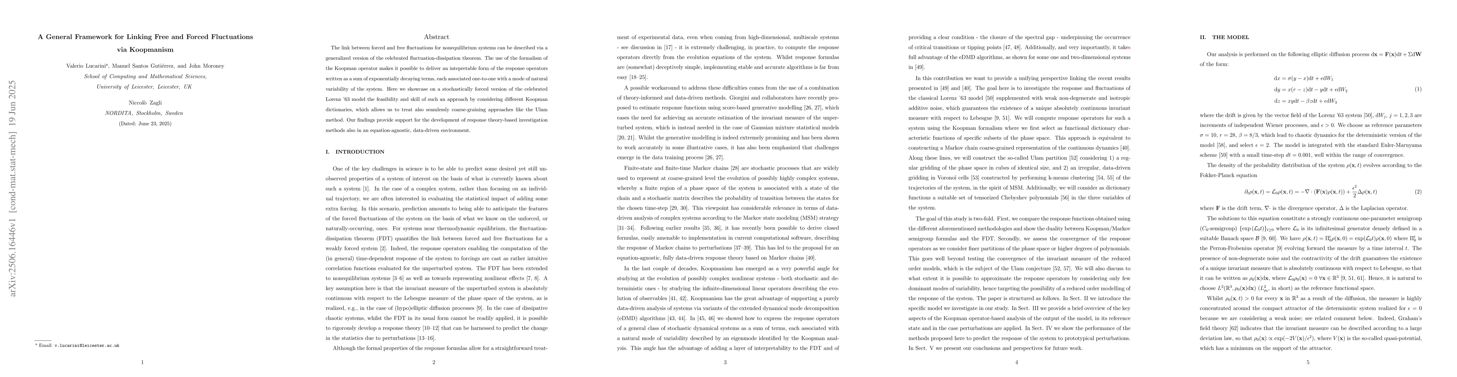 Thumbnail for A General Framework for Linking Free and Forced Fluctuations via
  Koopmanism