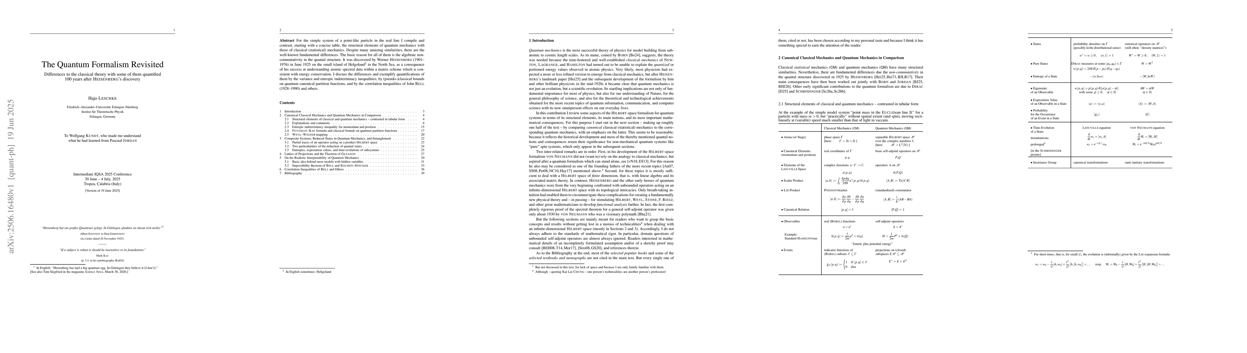 Thumbnail for The Quantum Formalism Revisited