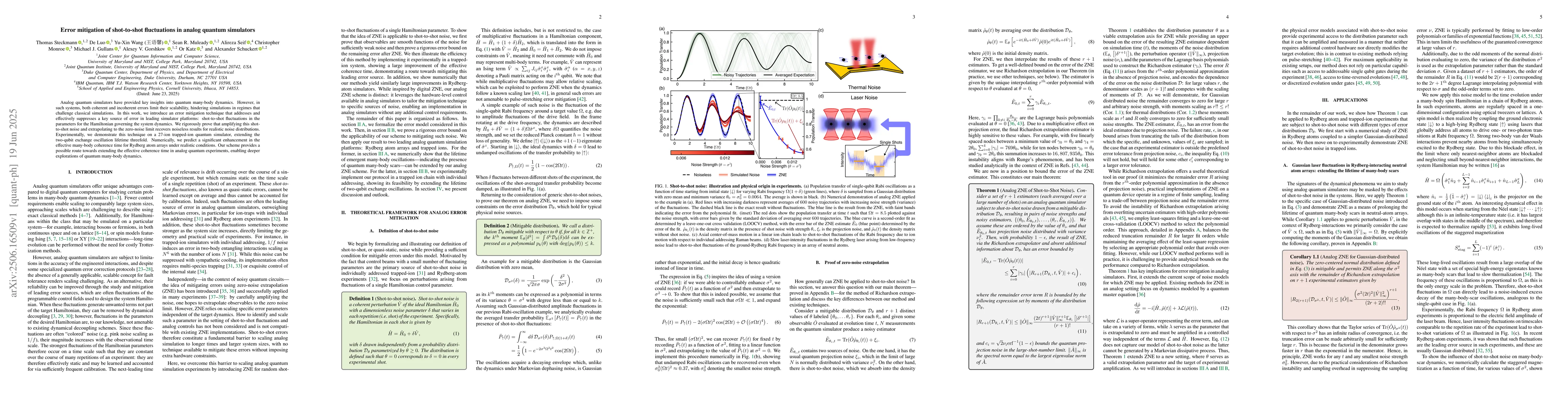Thumbnail for Error mitigation of shot-to-shot fluctuations in analog quantum
  simulators