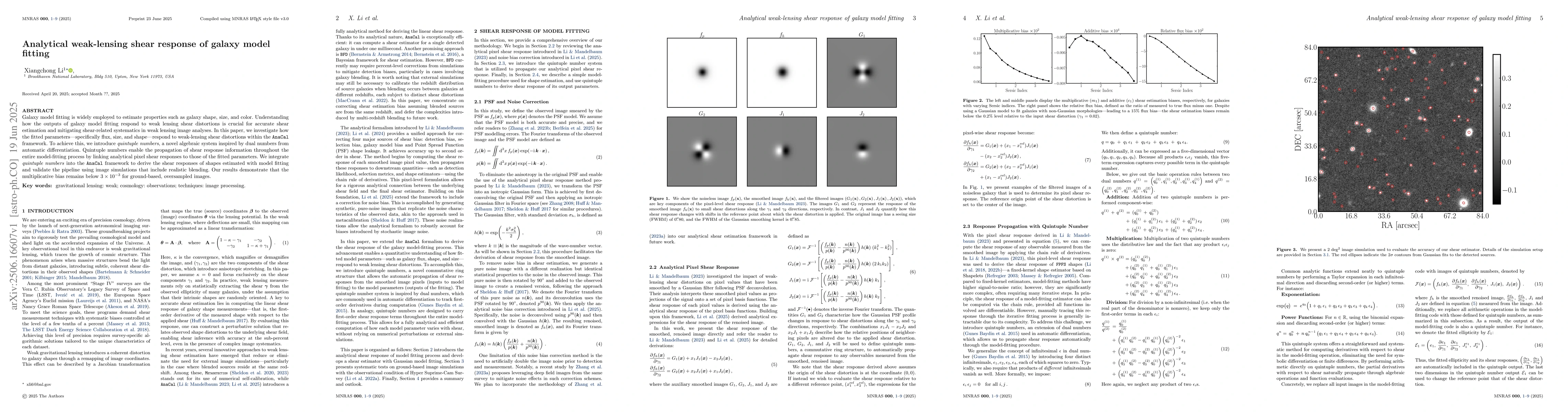 Thumbnail for Analytical weak-lensing shear response of galaxy model fitting