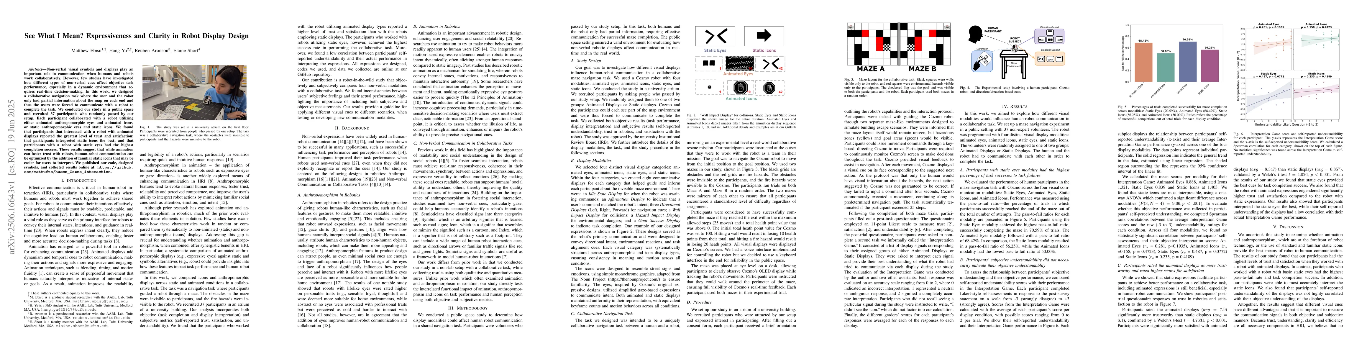 Thumbnail for See What I Mean? Expressiveness and Clarity in Robot Display Design