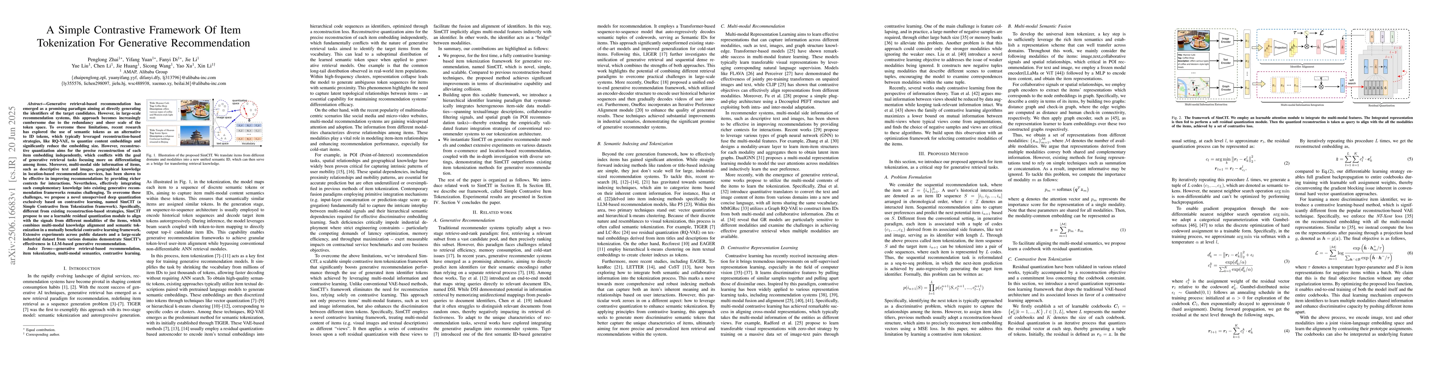 Thumbnail for A Simple Contrastive Framework Of Item Tokenization For Generative
  Recommendation