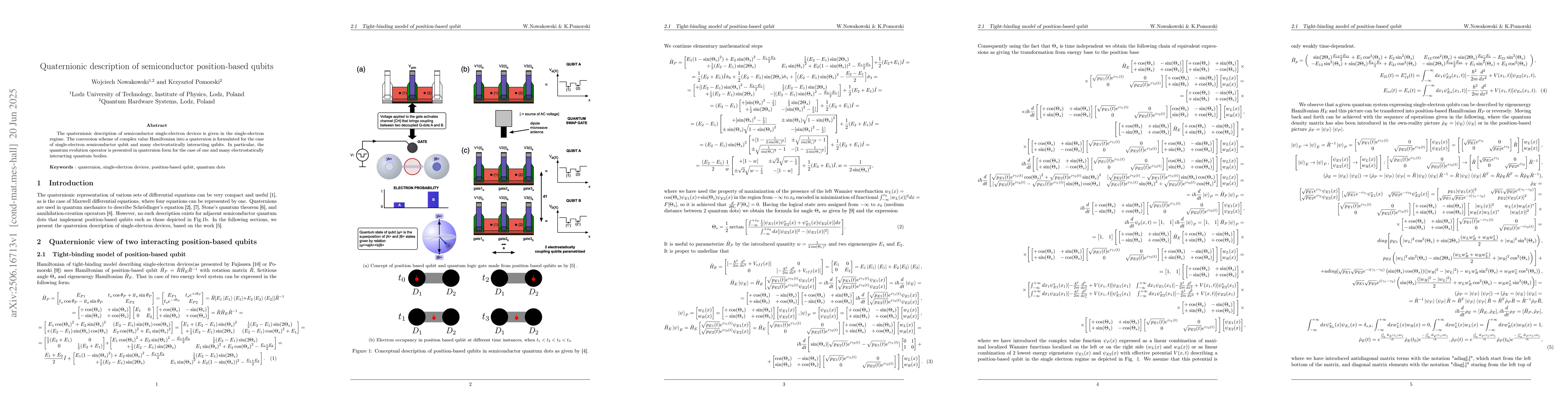 Thumbnail for Quaternionic description of semiconductor position-based qubits