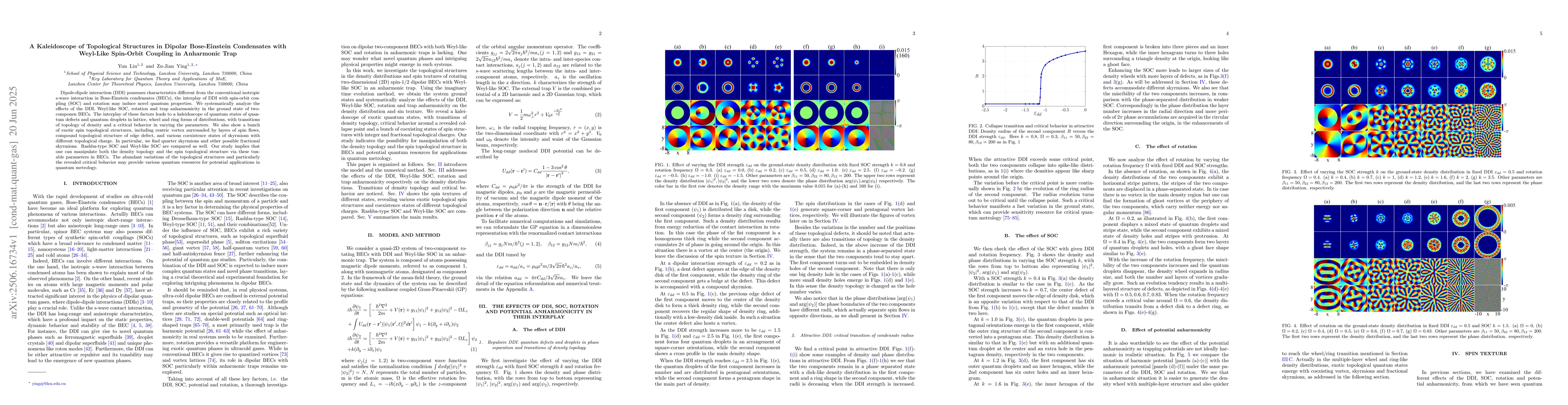 Thumbnail for A Kaleidoscope of Topological Structures in Dipolar Bose-Einstein
  Condensates with Weyl-Like Spin-Orbit Coupling in Anharmonic Trap
