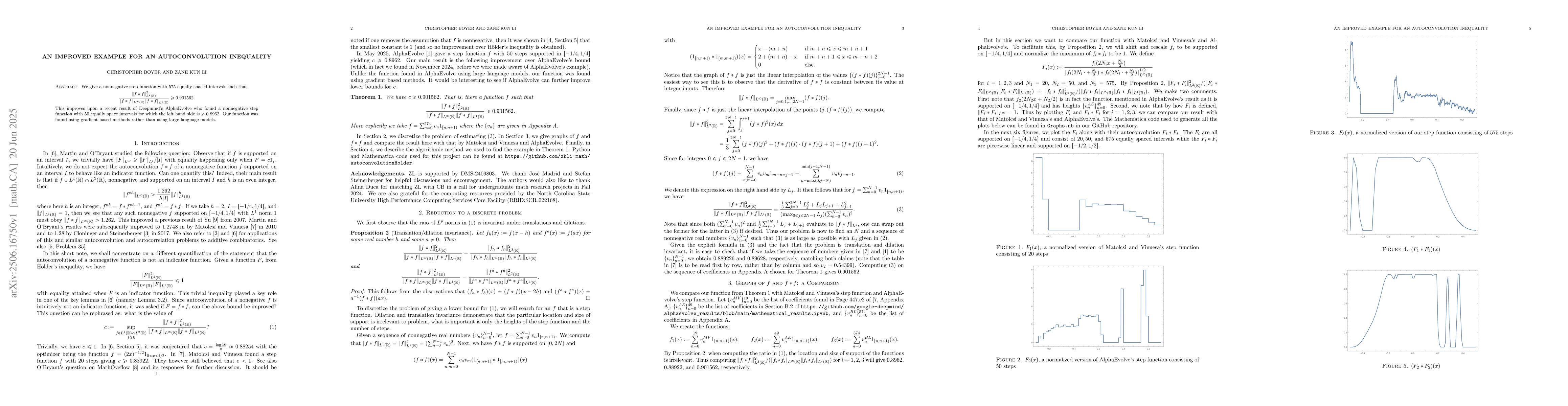 Thumbnail for An improved example for an autoconvolution inequality