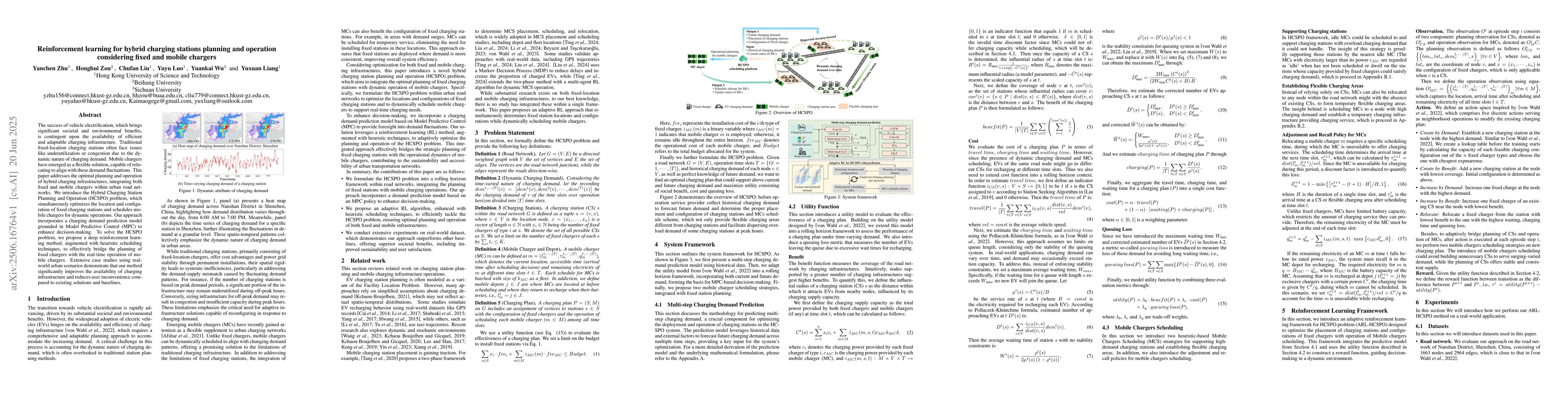 Thumbnail for Reinforcement learning for hybrid charging stations planning and
  operation considering fixed and mobile chargers