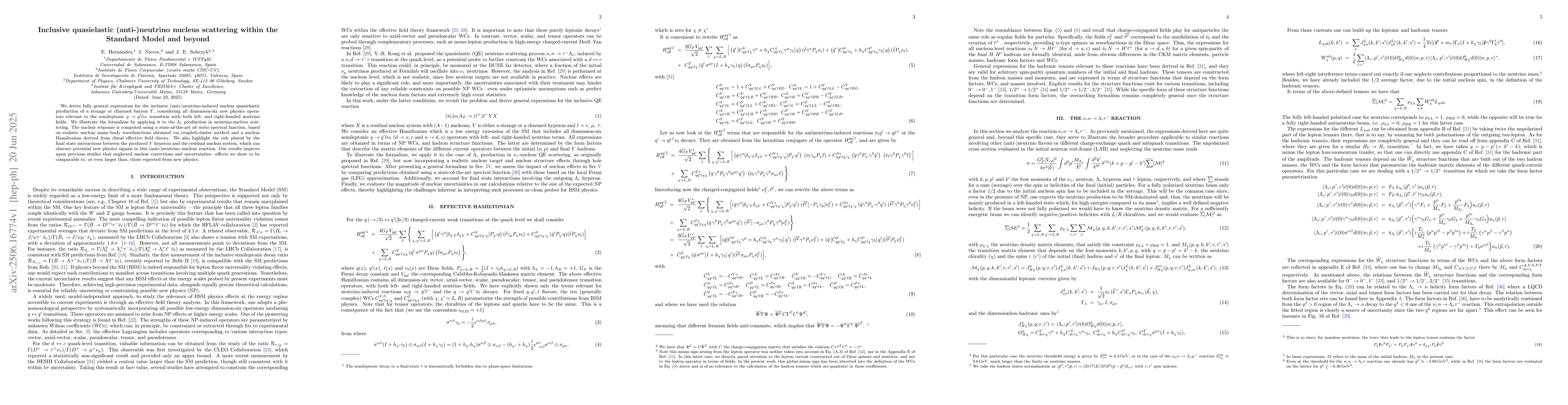 Thumbnail for Inclusive quasielastic (anti-)neutrino nucleus scattering within the
  Standard Model and beyond
