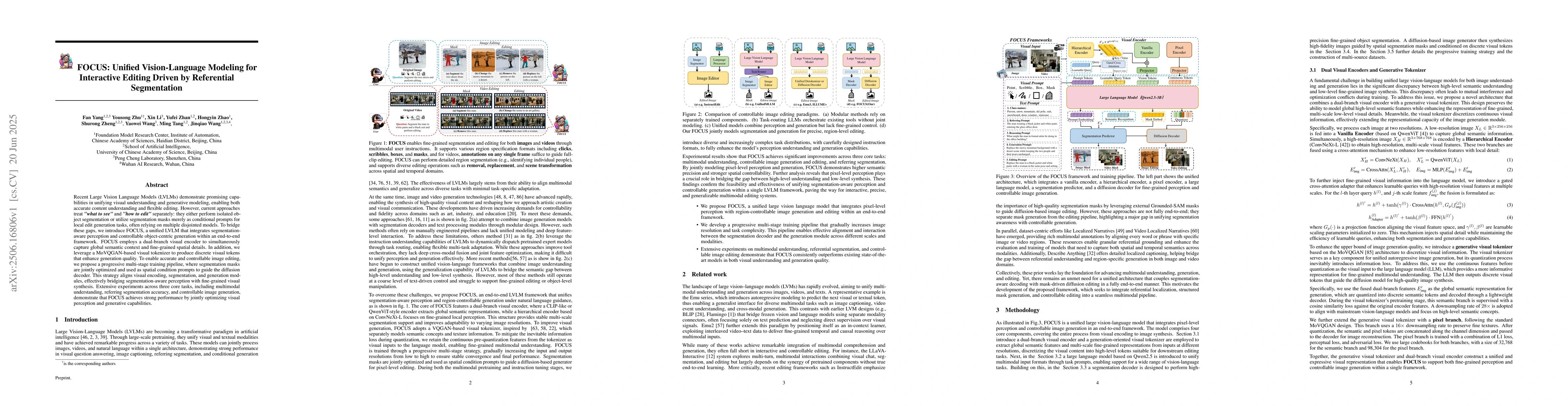 Thumbnail for FOCUS: Unified Vision-Language Modeling for Interactive Editing Driven
  by Referential Segmentation