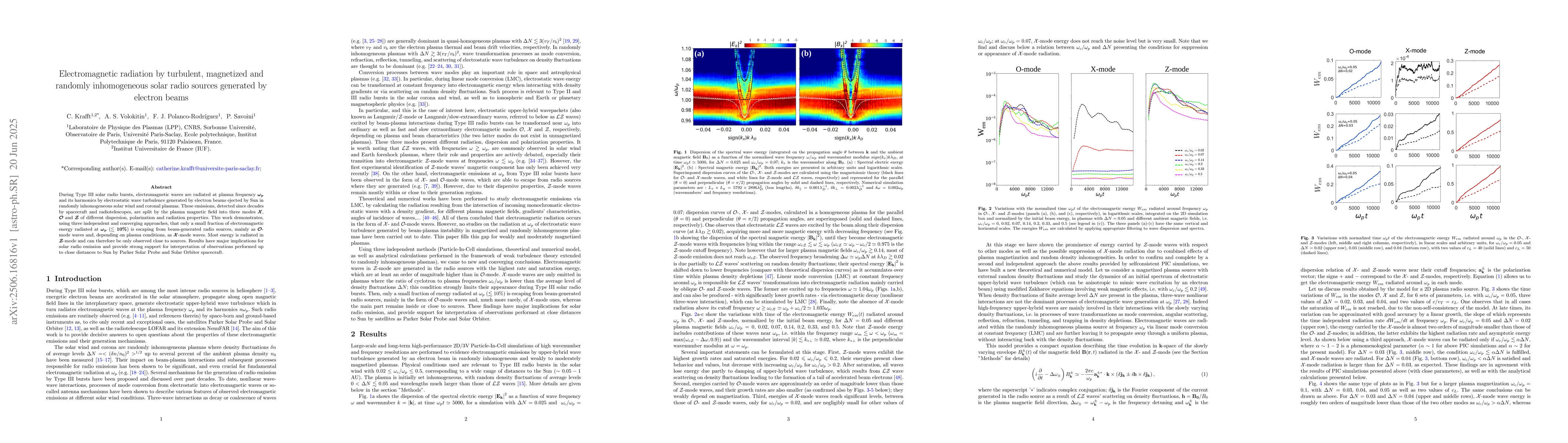Thumbnail for Electromagnetic radiation by turbulent, magnetized and randomly
  inhomogeneous solar radio sources generated by electron beams