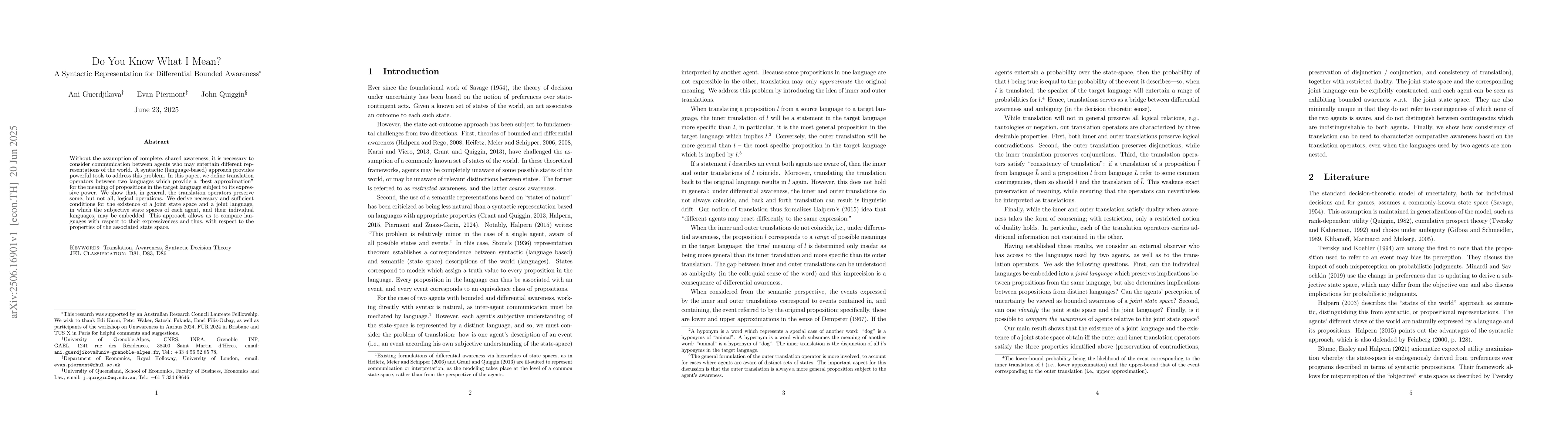 Thumbnail for Do You Know What I Mean? A Syntactic Representation for Differential
  Bounded Awareness