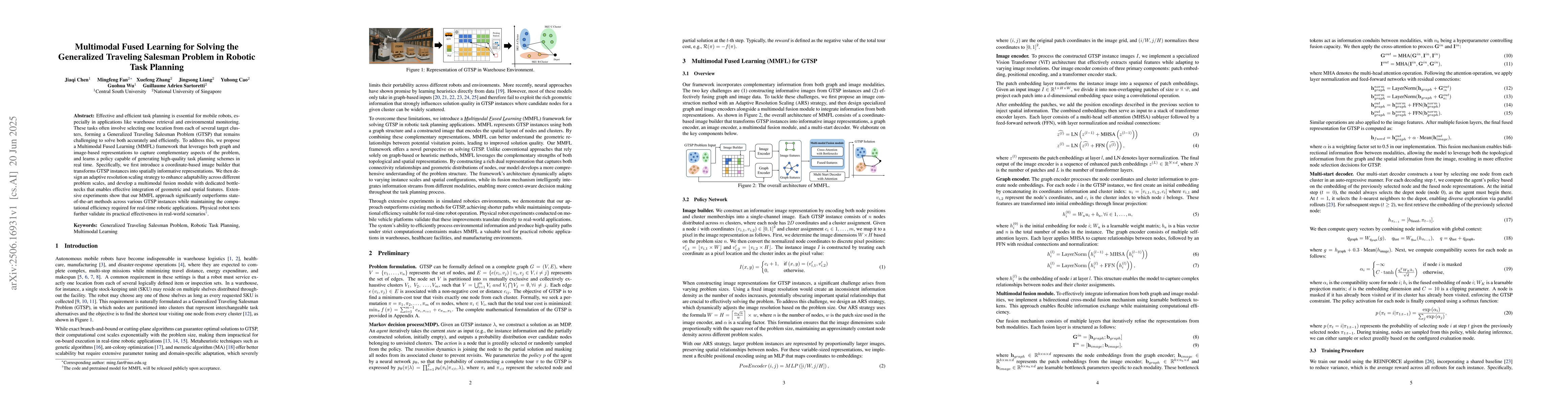 Thumbnail for Multimodal Fused Learning for Solving the Generalized Traveling Salesman
  Problem in Robotic Task Planning